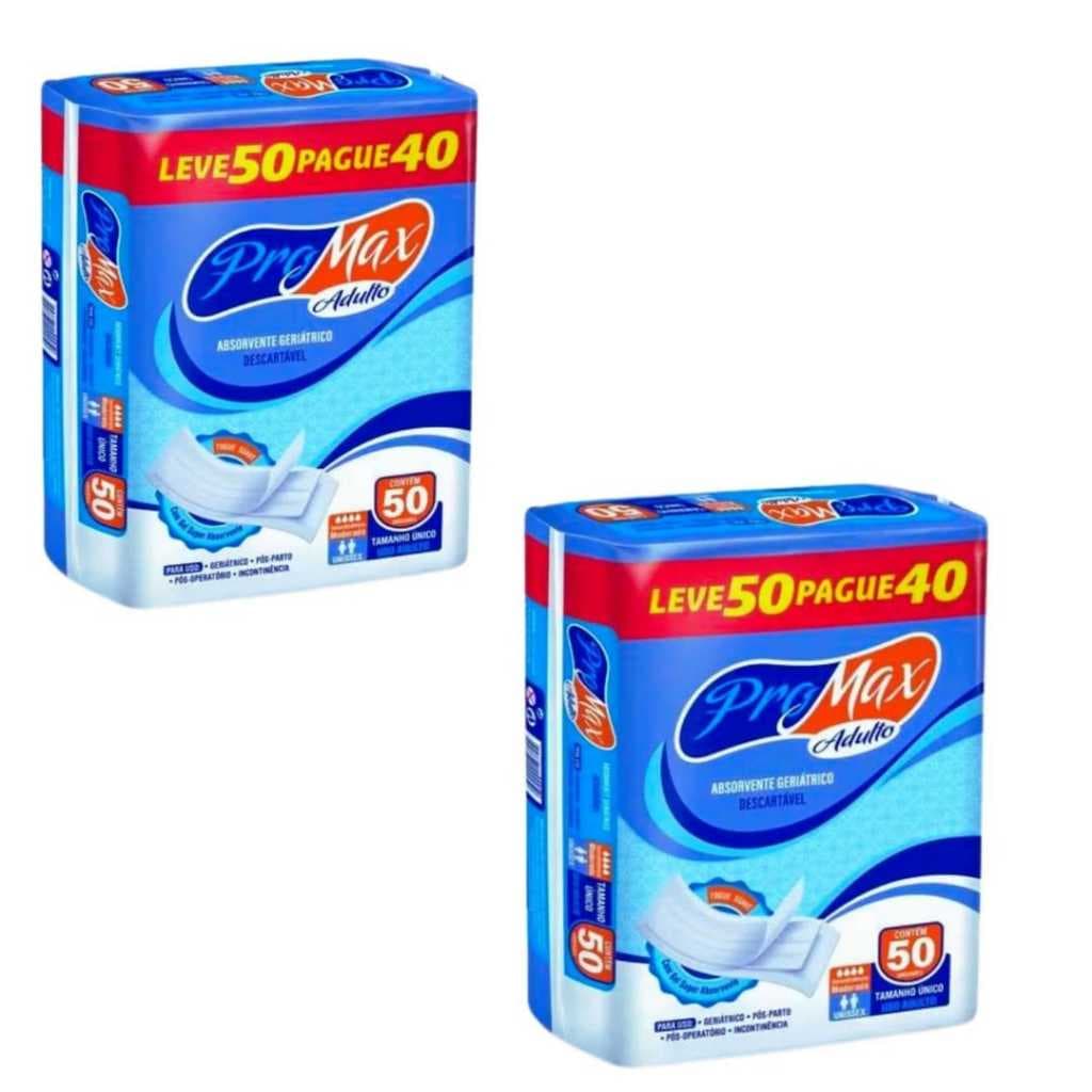 Kit Com 2 Absorventes Geriátrico Pro Max Com 100 Unid