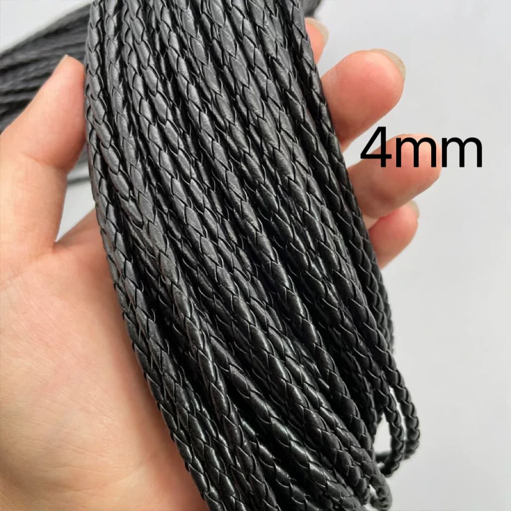 10Metros Fio Cordão De couro Trançado redondo