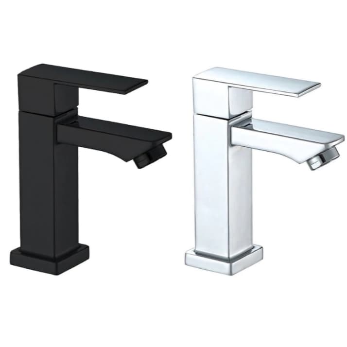 Torneira Para Banheiro Lavabo Cuba Luxo Moderna Preta e Cromada