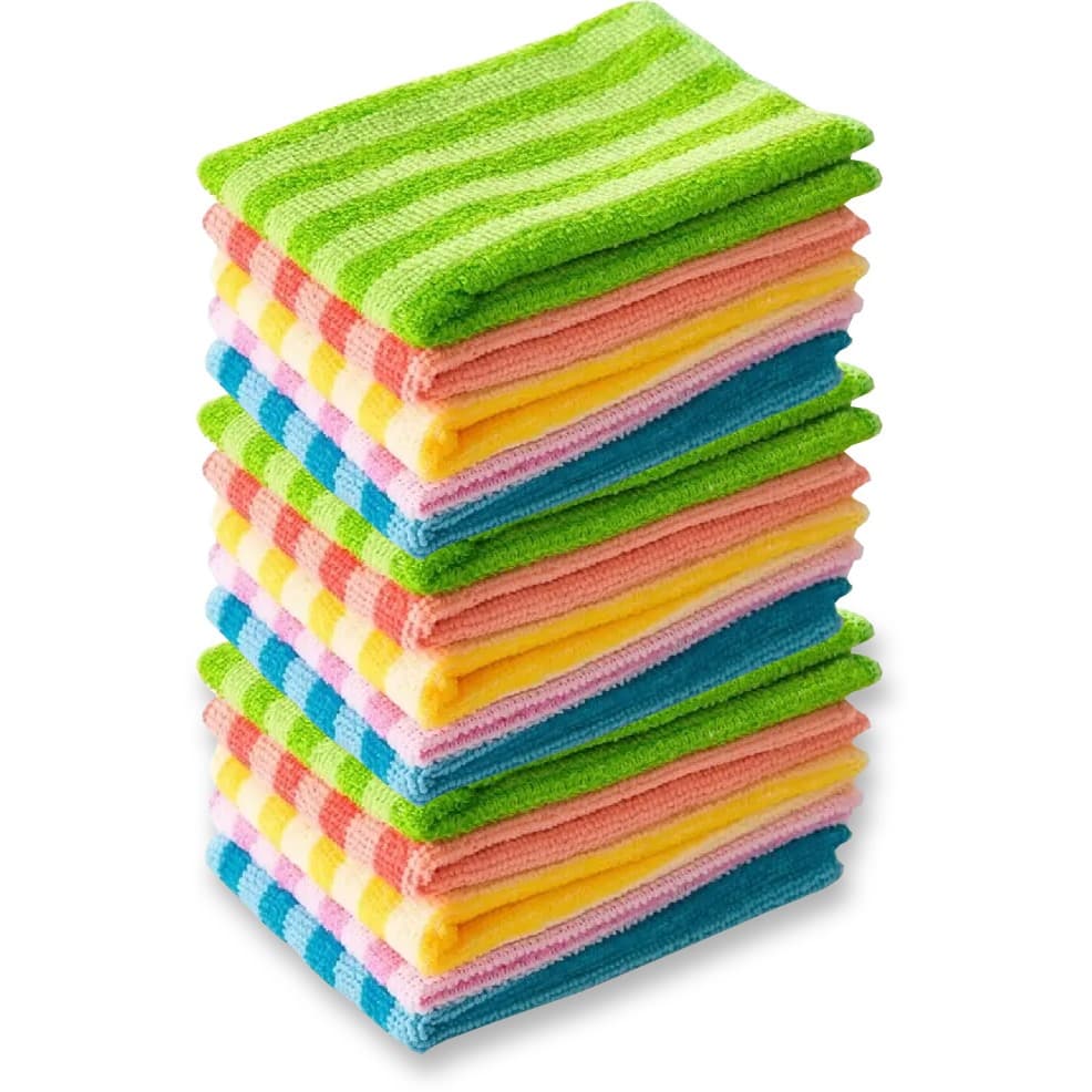 Kit 15 Panos De Limpeza Flanela Microfibra Alta Absorção Multiuso 30x30cm Modelo Grande