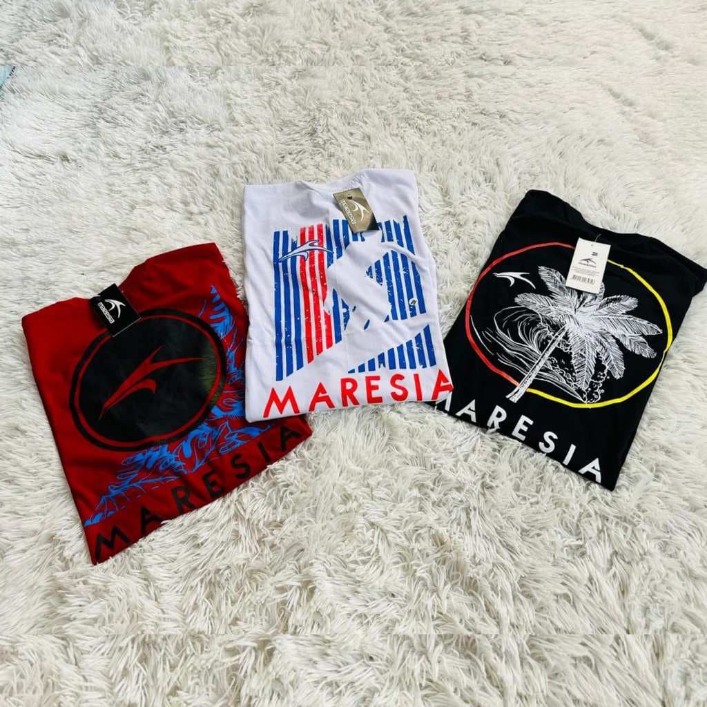 3 Camisetas Maresia Vermelha, Branca, Preta