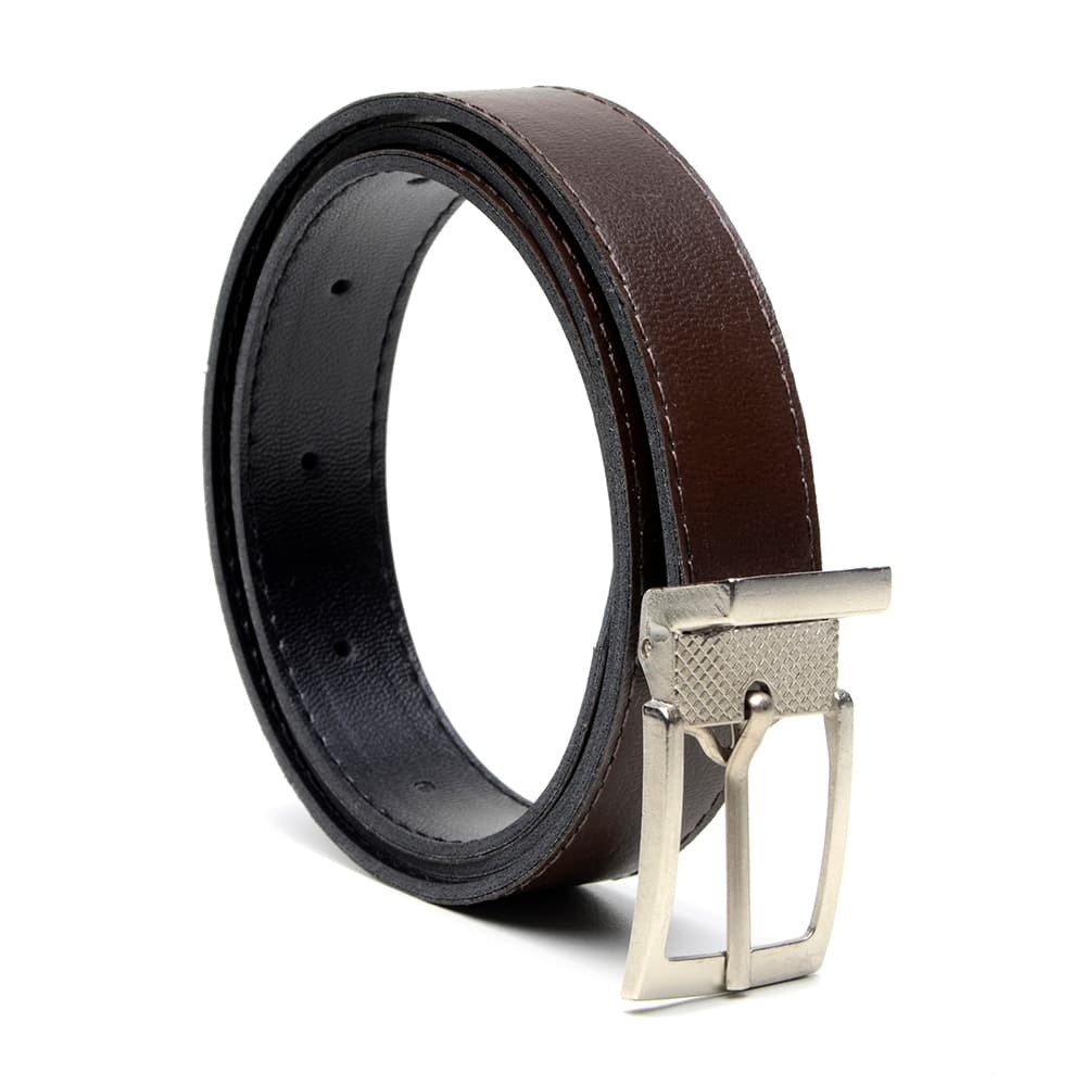 Cinto Infantil Unissex Social Dupla Face Preto/Marrom Fivela Alta Qualidade