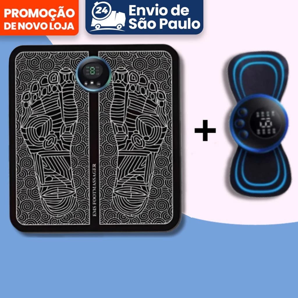 Kit Mini Massageador E Tapete Portátil Recarregável Dor Pescoço Coluna Pernas alívio da dor ferramenta ombro perna massa