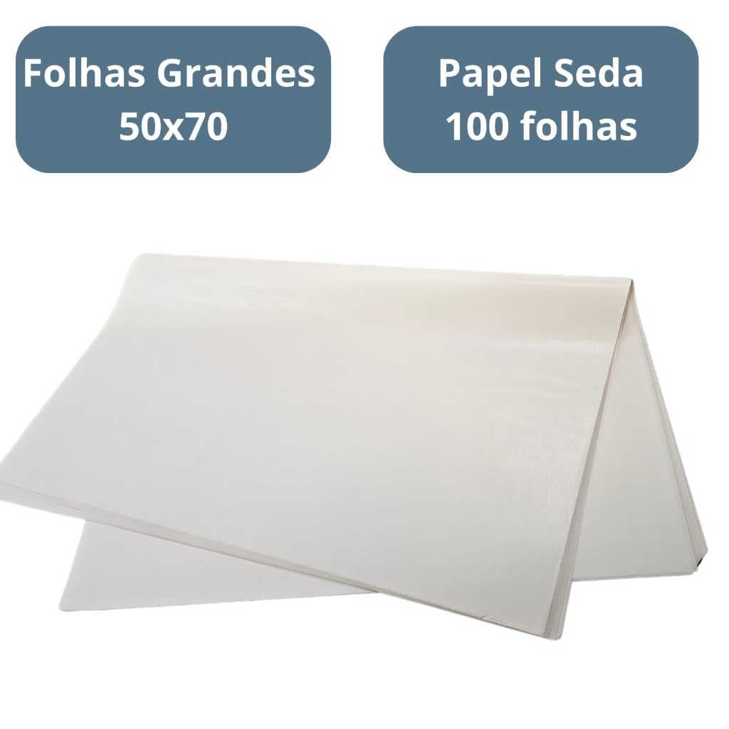 Papel De Seda 50x70 100 Folhas Grande - Branco
