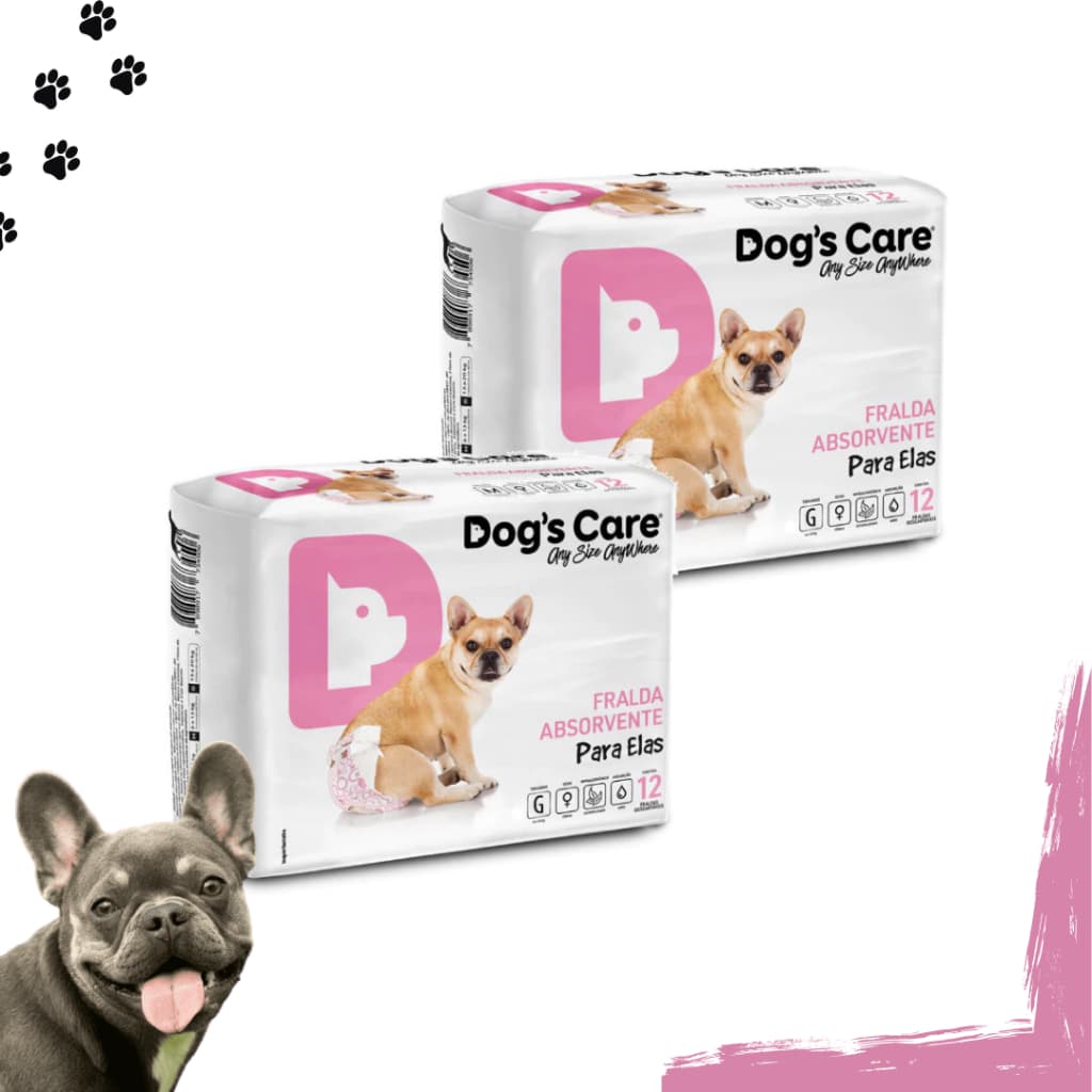 Fralda higiênica cães Pet descartável para cachorro fêmea G kit 24 unidades Dogs care