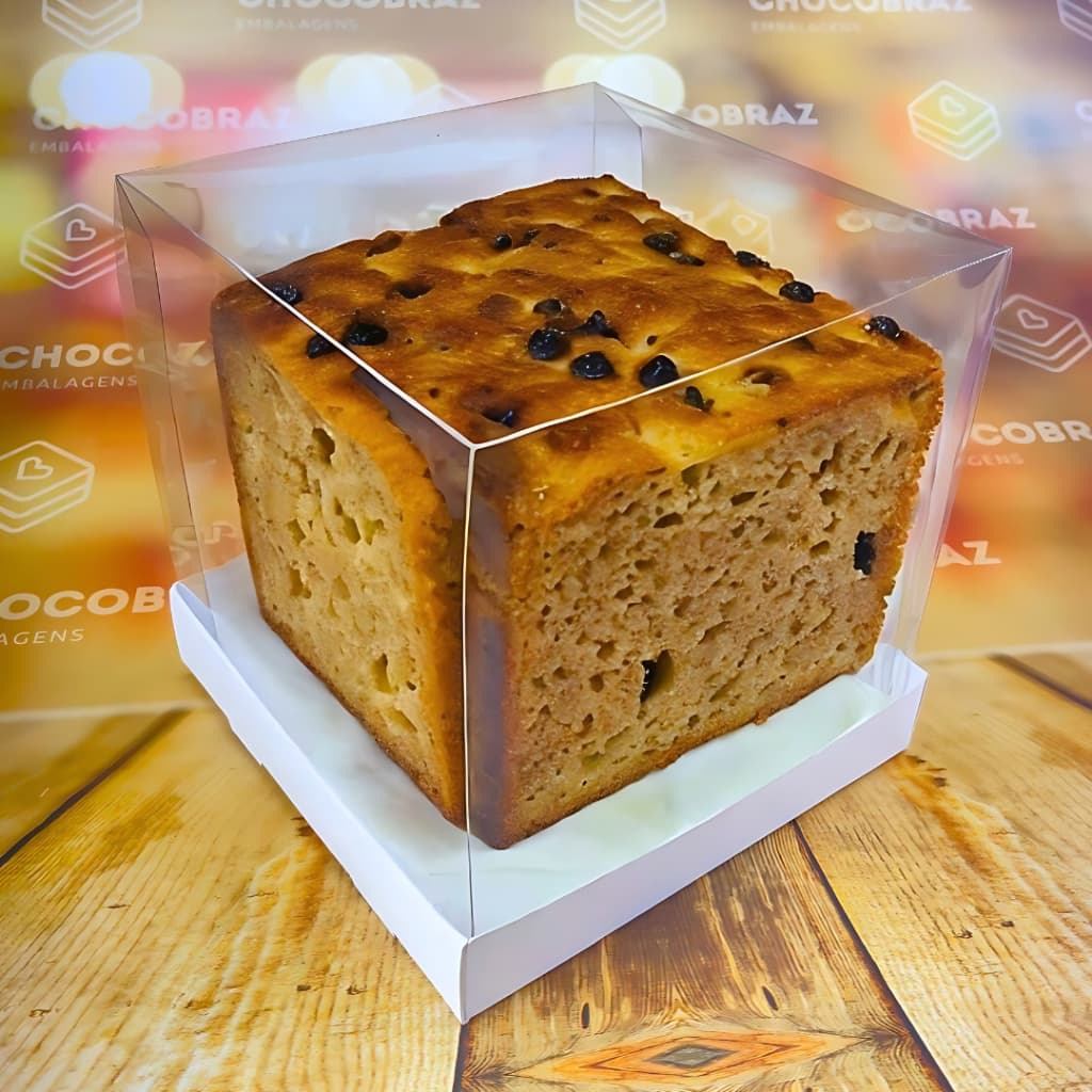 10 caixas para panetone ou bolo 15x15x15 com visor branca ou kraft