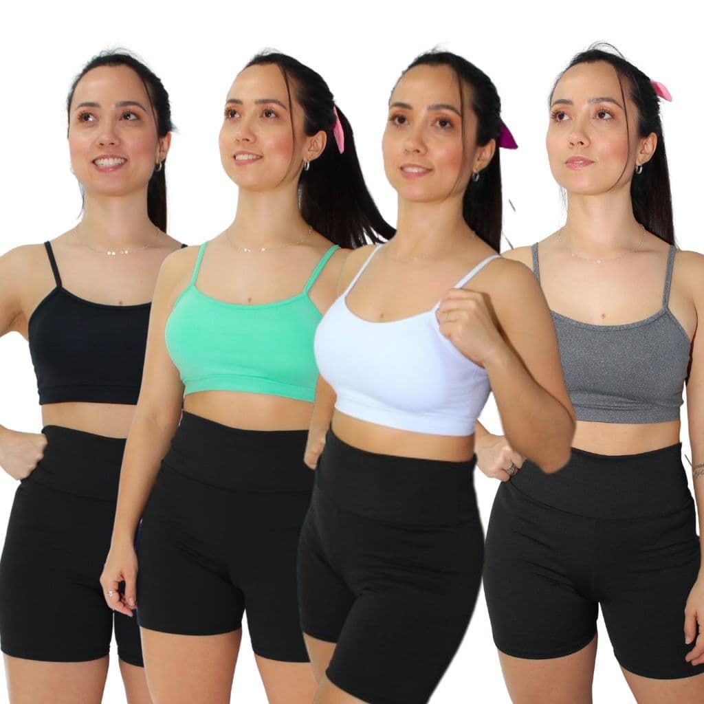 Kit 2 Top Alcinha Fina Academia Fitness C Bojo Removível