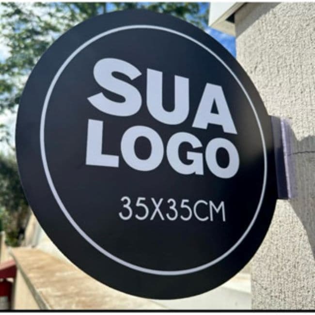 Placa Dupla Face Personalizada Com A Sua Logo/ Uso Externo  35x35cm