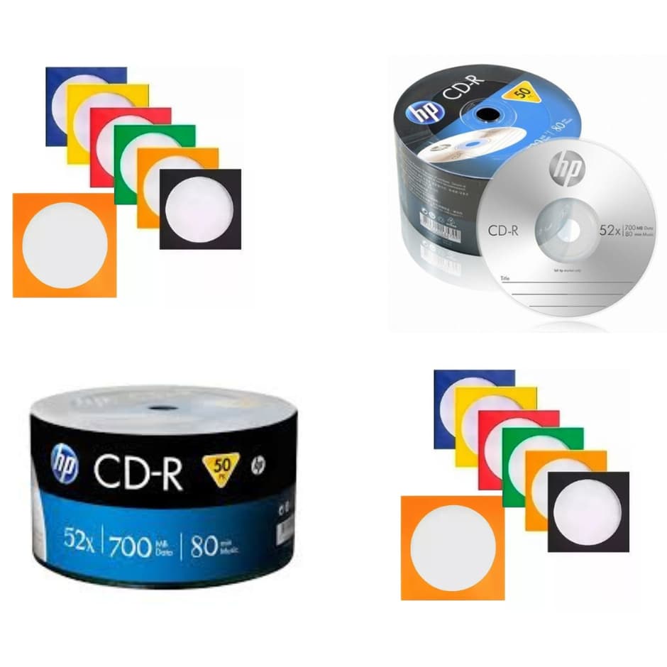 15 unidades de Mídia Virgem CD-R 52x 700mb 80min - HP C/envelope