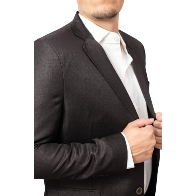 Terno Masculino Slim Premium Brilhante - Preto -  Fio Indiano Príncipe de Gales Acetinado (Frete Gratis Envio Imediato)