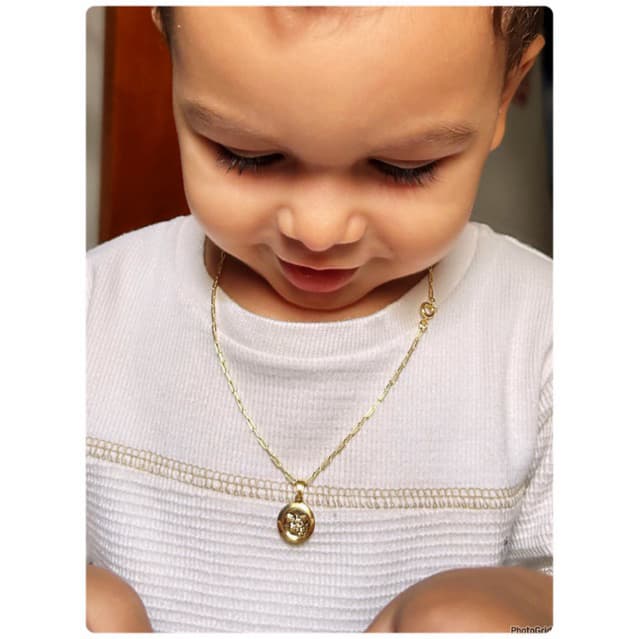 Corrente  Infantil Colar Para Bebê Menino Banhado a Ouro 18k  Hipoalergênico