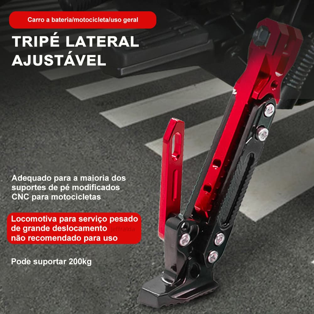 Descanso para Moto Cavalete Pezinho Regulável Universal Esportivo com Mola Várias Cores