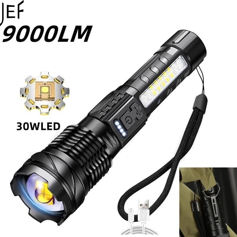 Lanterna Super Brilhante De Alta Forte De 7 Modos De Luz De Emergência Para Ambiente Externo