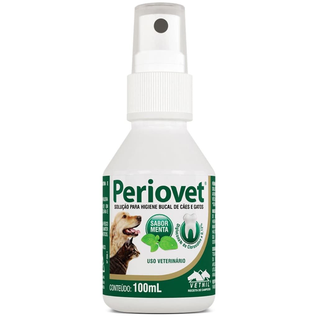 Periovet Spray 100 Ml Tratamento Tartaro Bucal - Vetnil