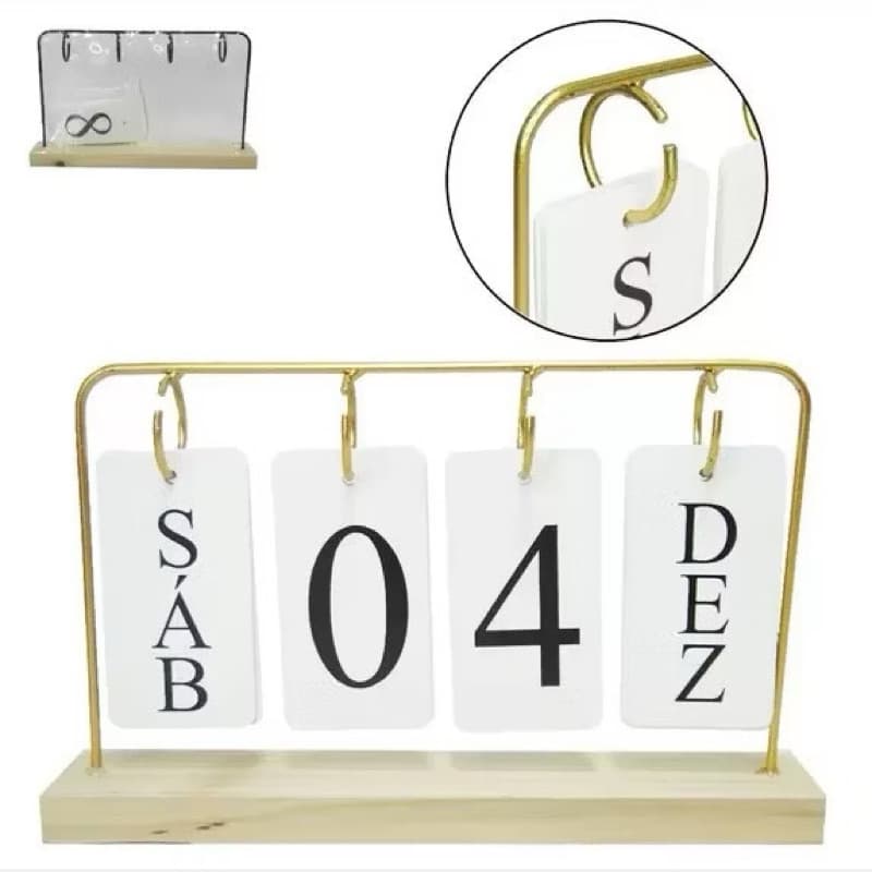 Calendário de Mesa Permanente Decorativo Para Casa