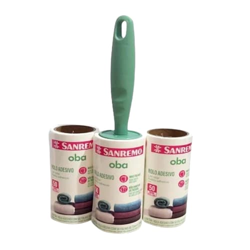 Kit Rolo Adesivo para Pelos com 2 Refis Oba Sanremo 3 unidades - LEVE MAIS PAGUE MENOS