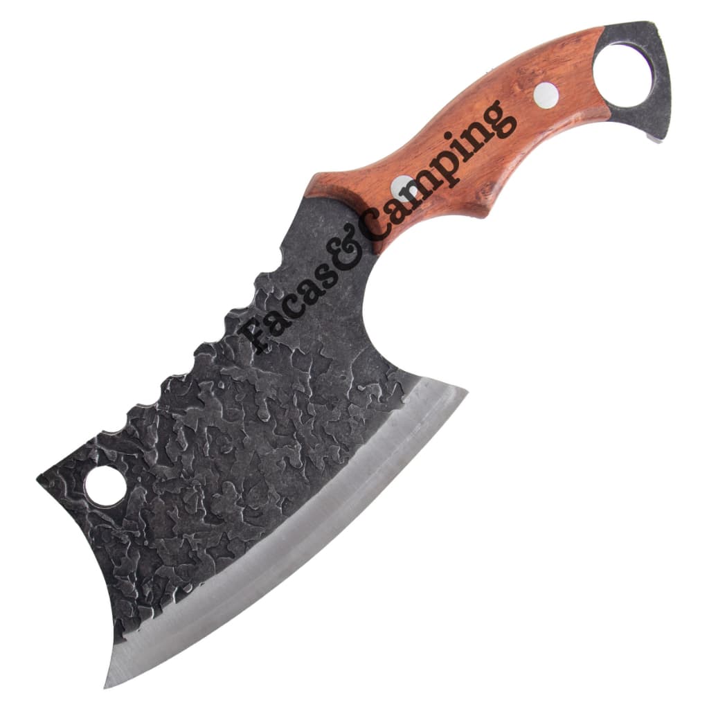 Cutelo Machado Aço Inox Churrasco Desossa Grande Rústico Com Bainha