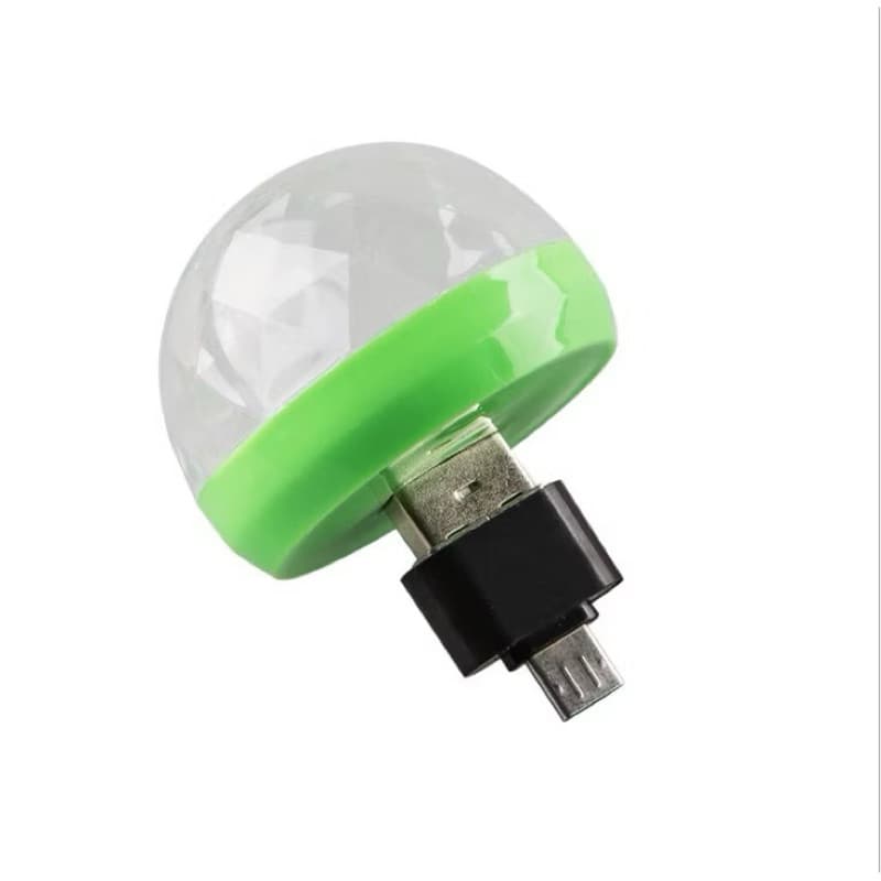Mini Luz Festa Globo Giratório Led Usb Com Adaptador Celular