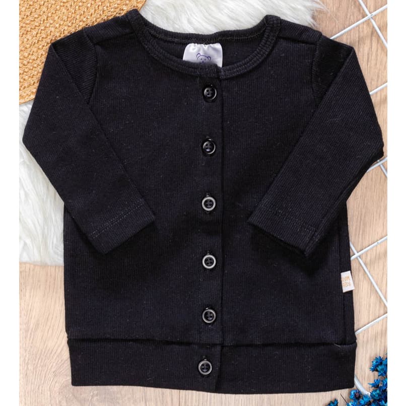 Casaco Infantil Preto com Botões