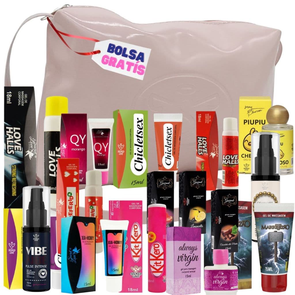 Kit Erotico 20 Peças Gel Lubrificante Sex Shop Casal