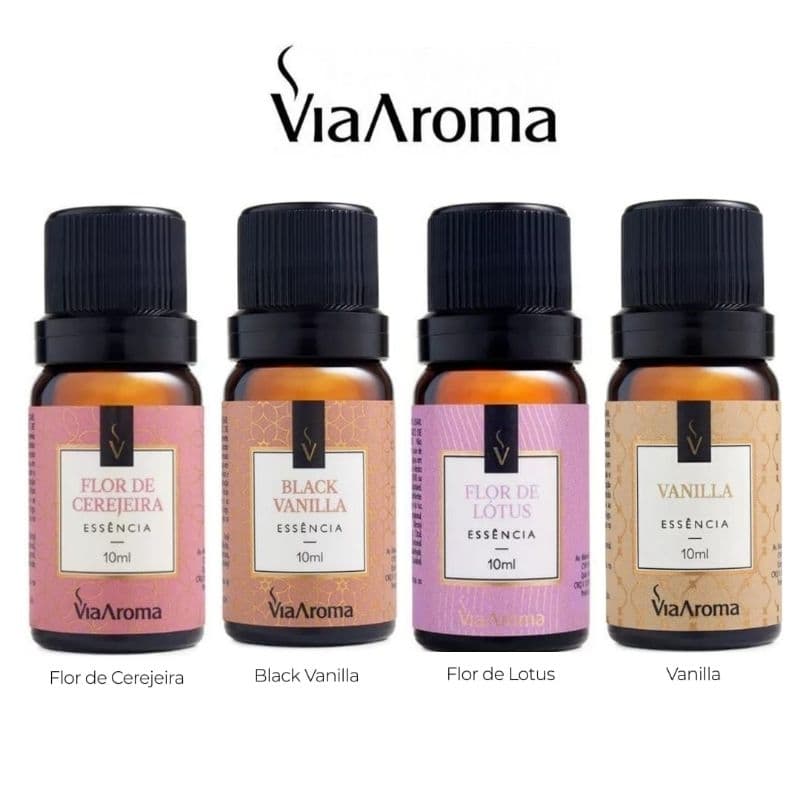 Kit 4 Essência 10ml Para Aromatizador  Difusor Umidificador  elétrico de Ambiente Via Aroma