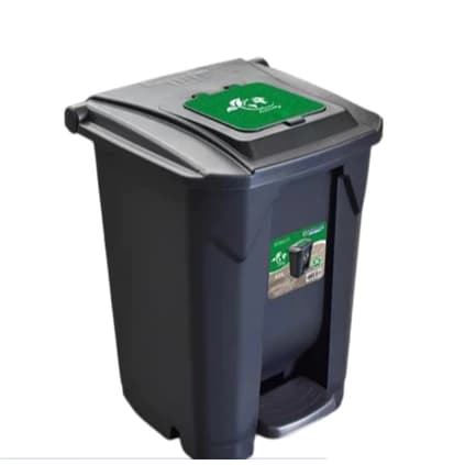 LIXEIRA GRANDE CLICK 120L PRETA C/ RODA E PEDAL COZINHA AREA EXTERNA ESCOLA TOY 25749