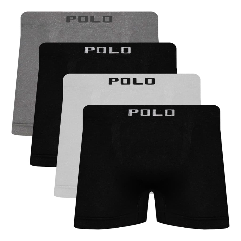 Kit 4 Cuecas Boxer Polostar Lisa Microfibra Masculina Sem Costura