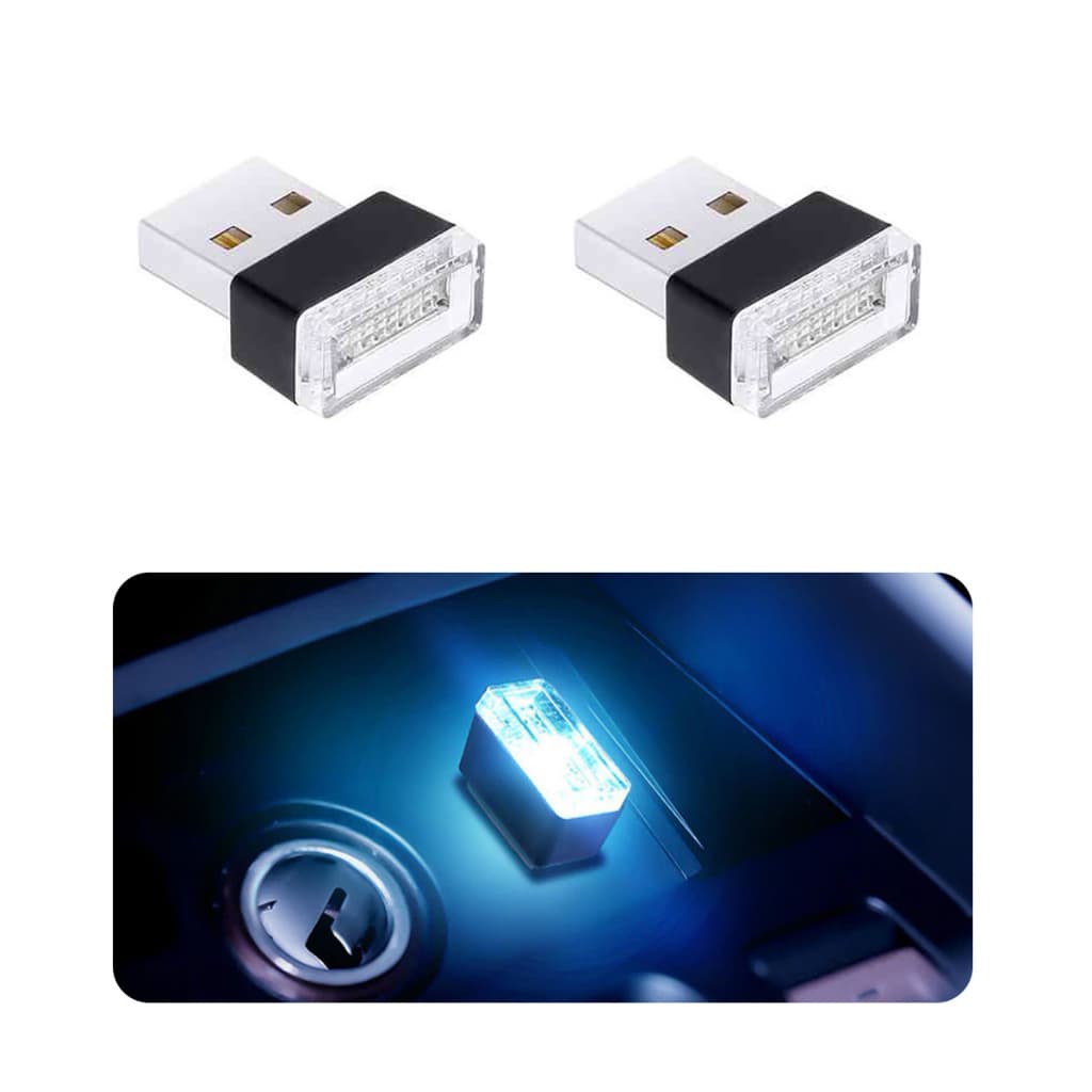 Kit 2 Mini Led Usb Luz Ambiente P/ Interior Do Carro Casa Pc Gamer Promo