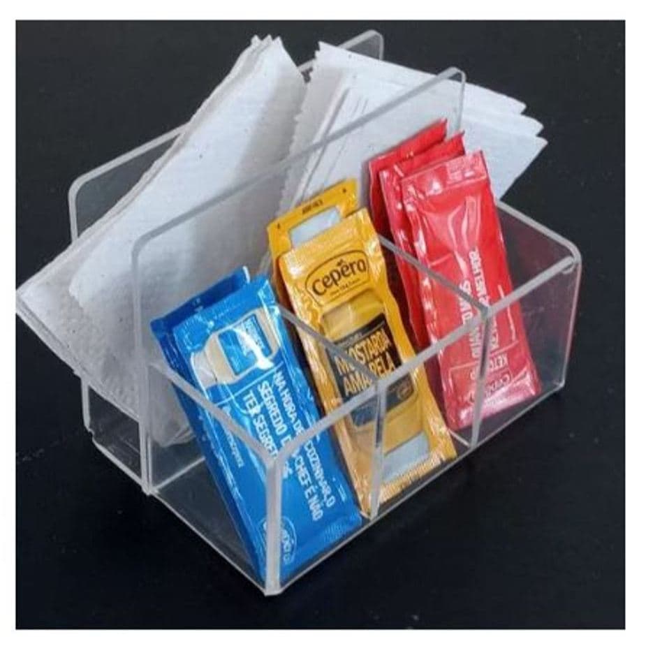 Porta Guardanapos Sache Acrílico Cristal Bar Mesa Cozinha