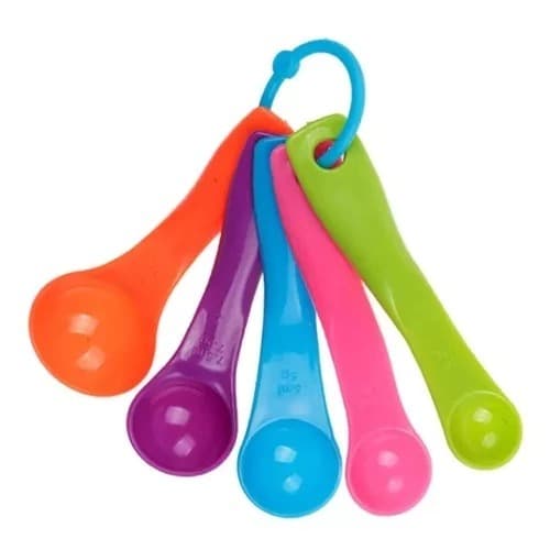 5 Colheres Colher medida Medidoras Multicolorida Várias Medidas 15ml 7,5ml 5ml 2,5ml 1,25ml Prático
