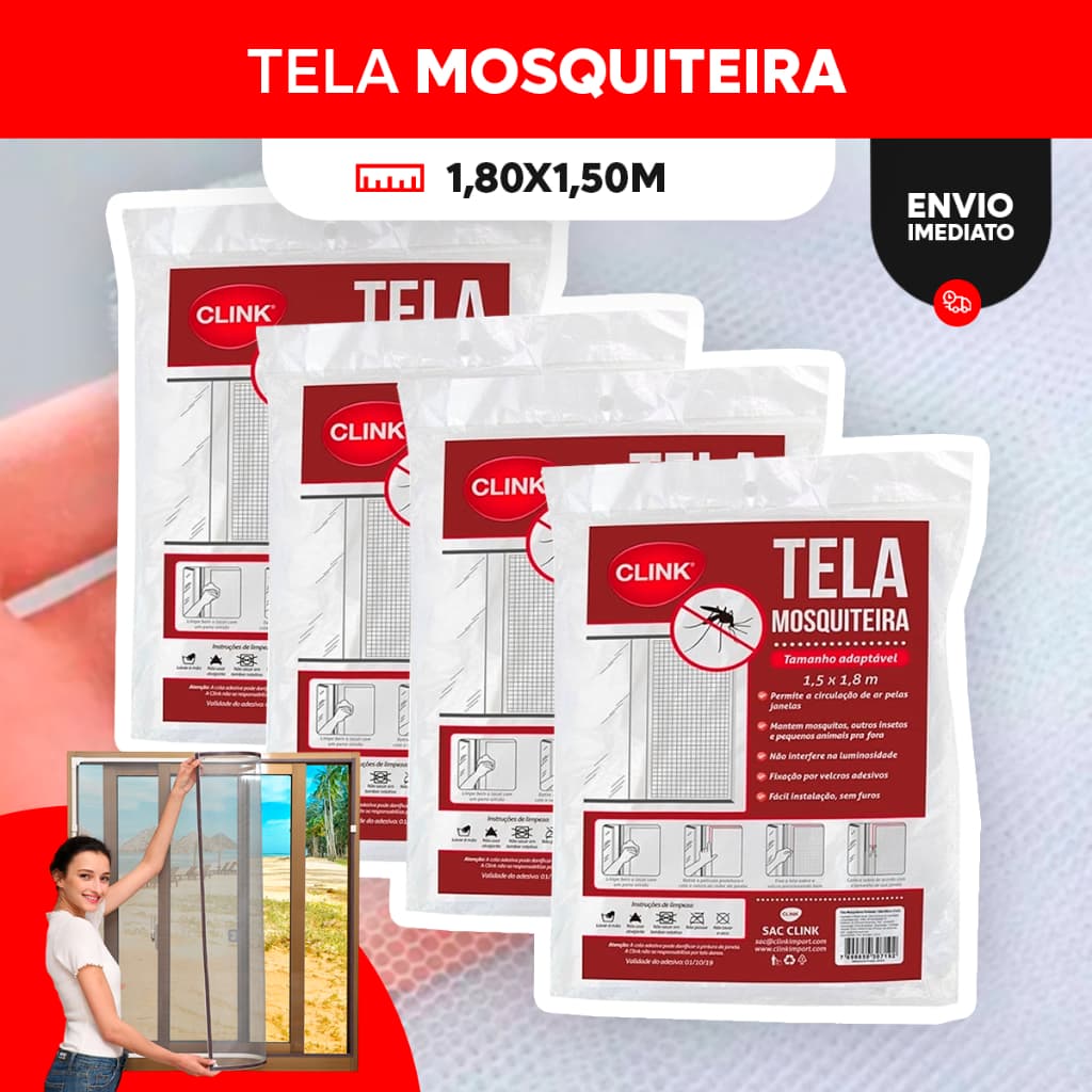 Telas Mosquiteira GRANDE Janela Ajustável 1,80Mx1,50M Anti Insetos Dengue Mosquito