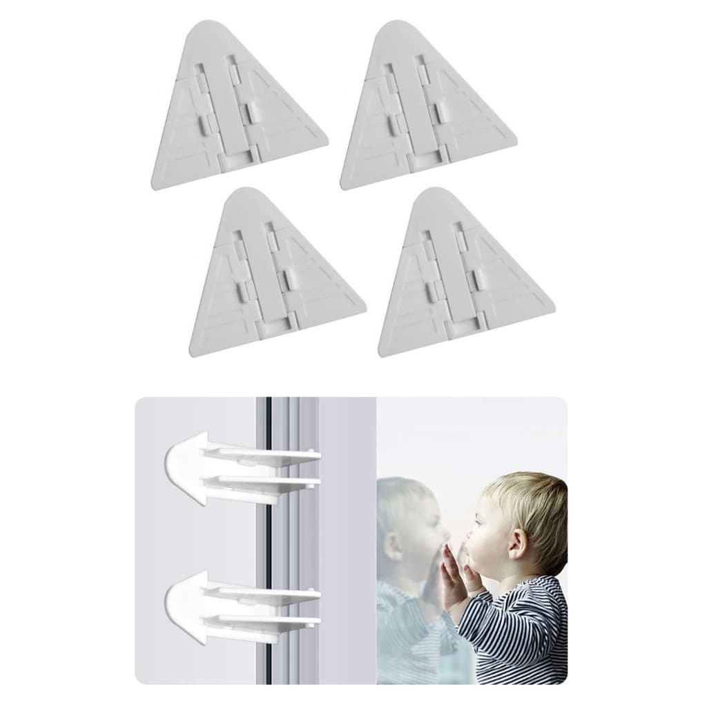Kit 4 Trava Porta Deslizante De Correr Janela Bebê Criança