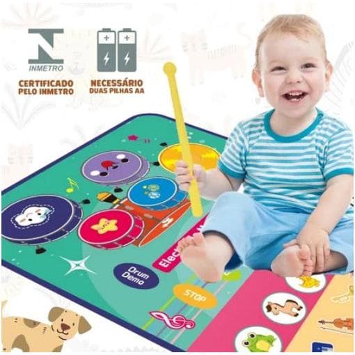 Tapete de Atividades Musical Piano Infantil Interativo Teclado