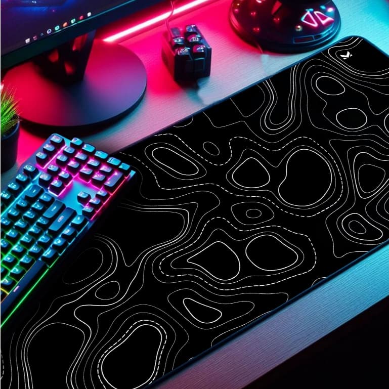 Mouse Pad Gamer Abstrato Marca Muleka Borda Costurada Diversas cores e Tamanhos