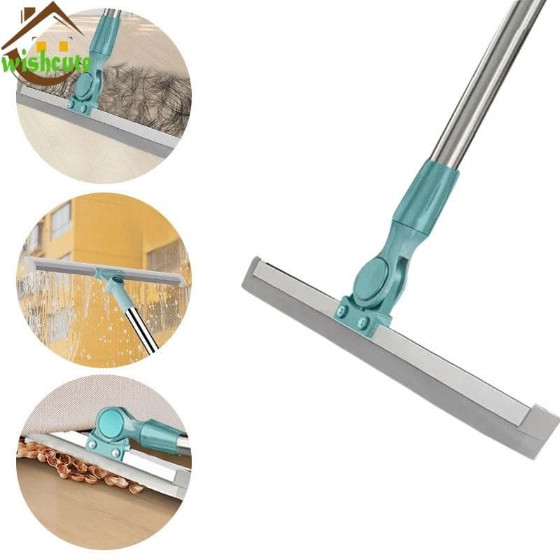 Rodo mágico de silicone com cabo de alumínio, ideal para vidros, pisos e banheiro. Leve e prático!