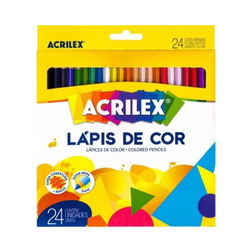 Lápis de Cor 12 24 e 36 Cores - Acrilex  | Material Escolar Colorido
