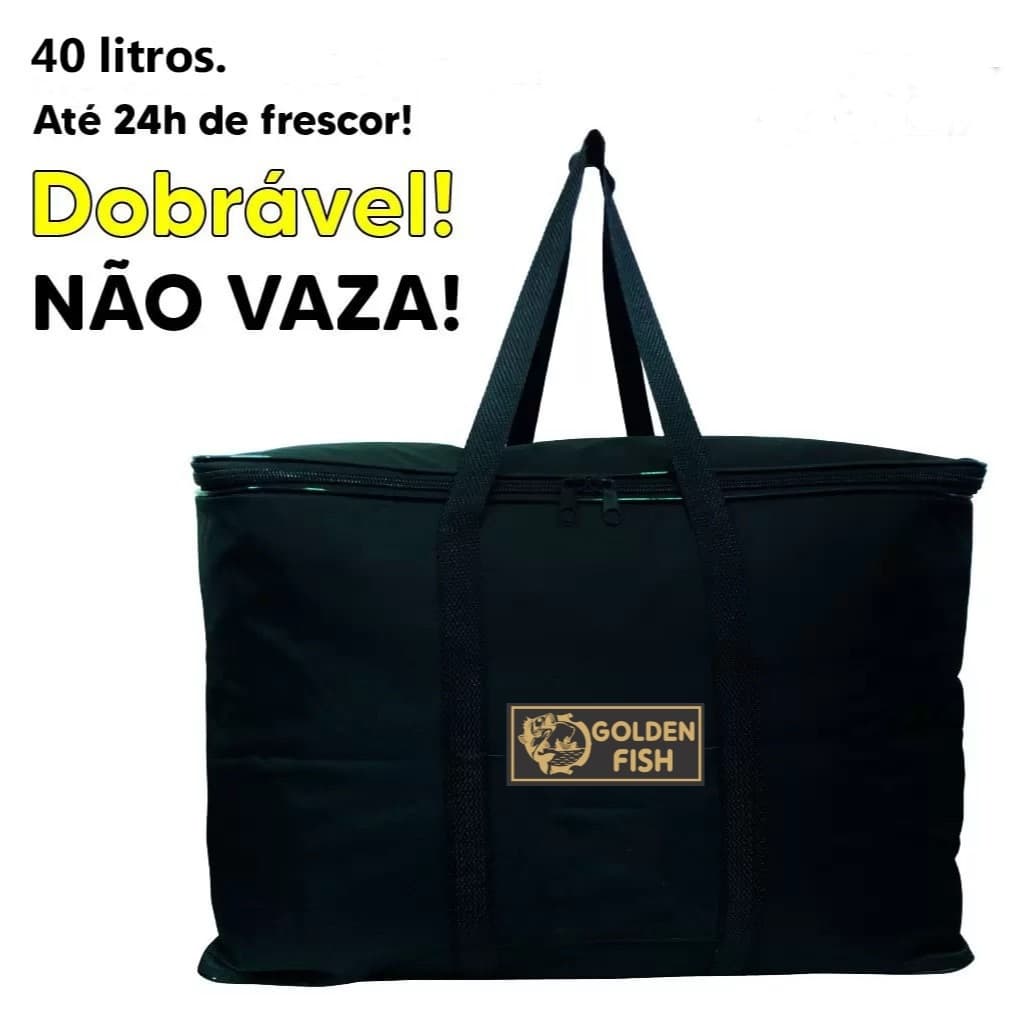 BOLSA TERMICA PRAIA PESCA VIAGEM 40 LTS PRETA