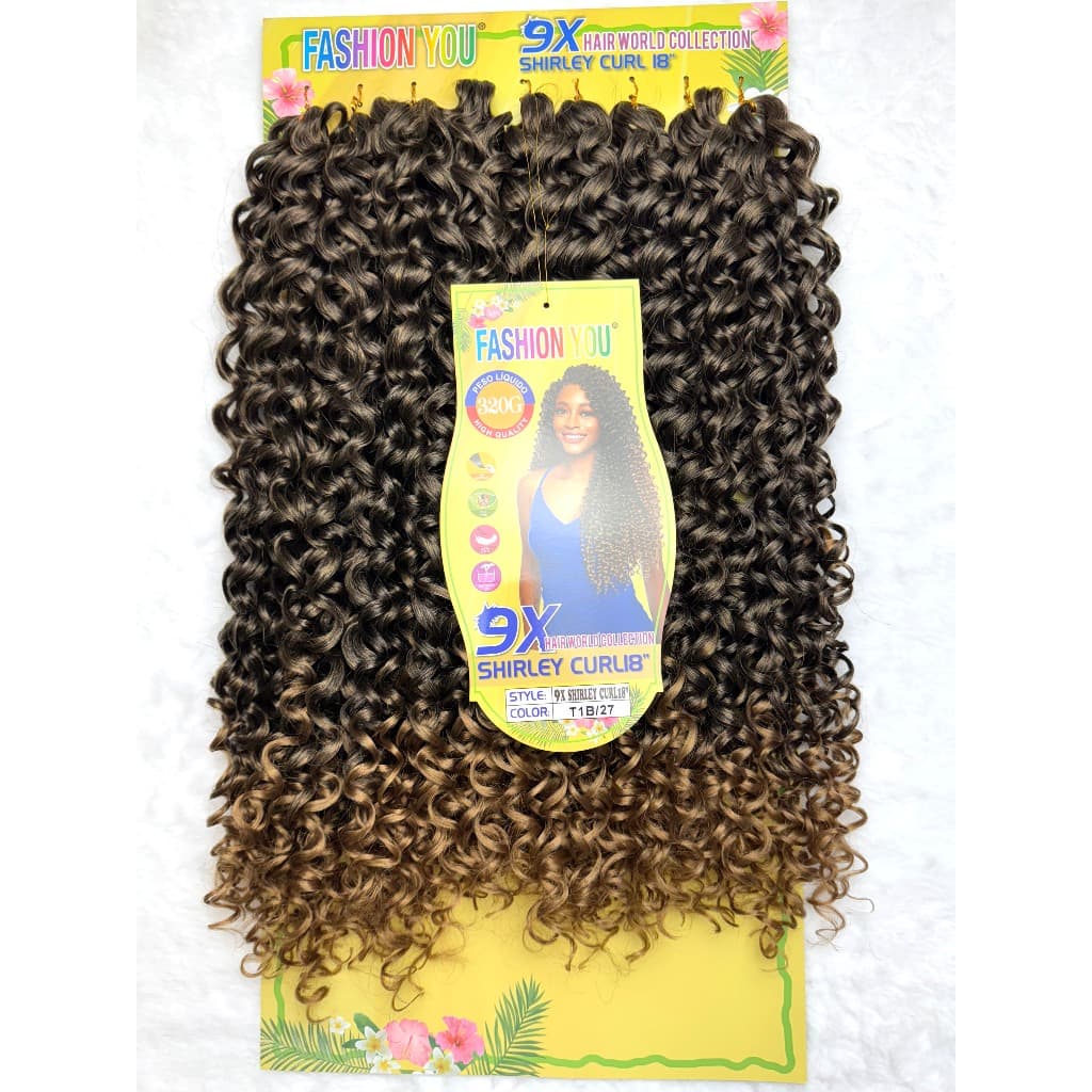 Cabelo Cacheado Crochet SHIRLEY CURL 18 inch Cabelo 70cm 320g 9X Pacotão Braid Hair