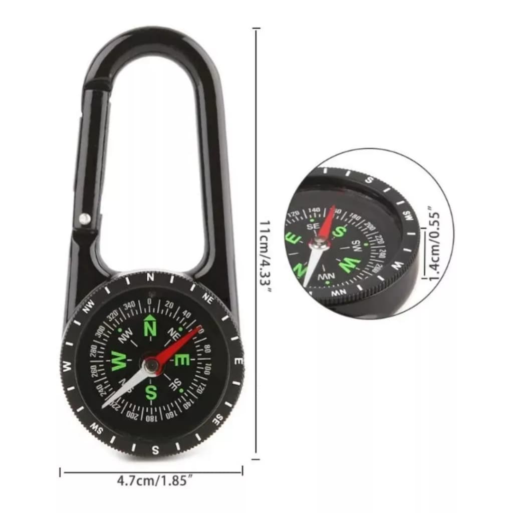 Bússola com Mosquetão Com Multifuncional na caixa