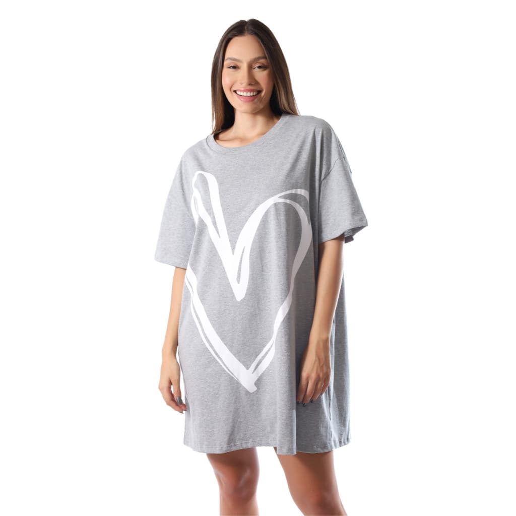 Camisetão Feminina Camisola Verão Coração Empório Do Algodão