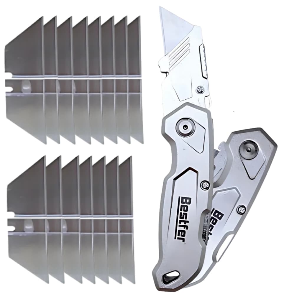 Estilete Dobrável 6 Polegadas Em Alumínio + 15 Lâminas Extra