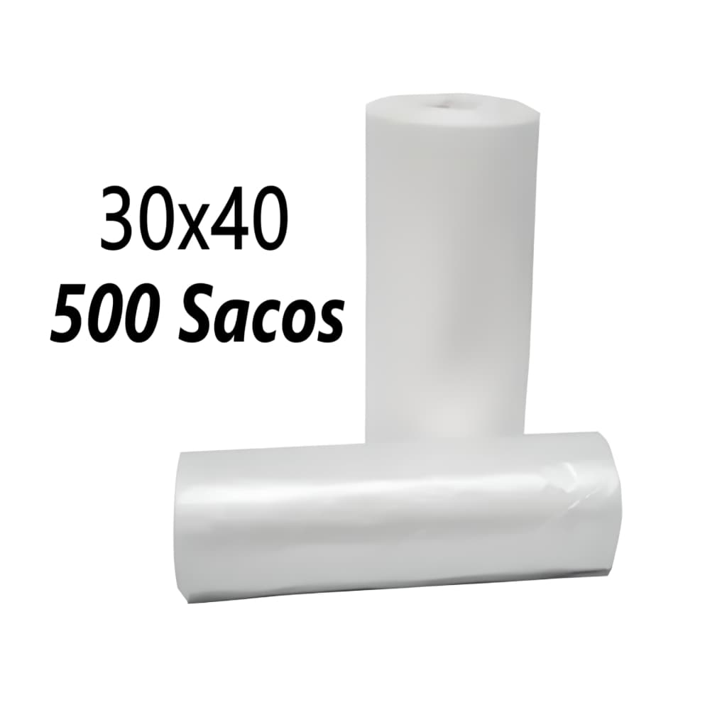 bobina picotada fundo Reto 30x40 com 500 Sacos Para Freezer