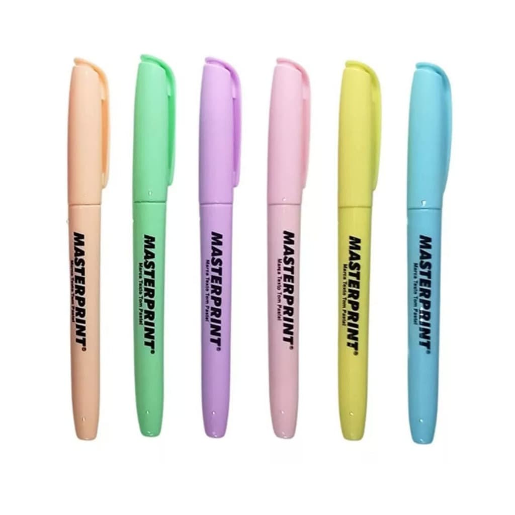 Marca Texto Pastel Kit com 6 cores Masterprint - MP612