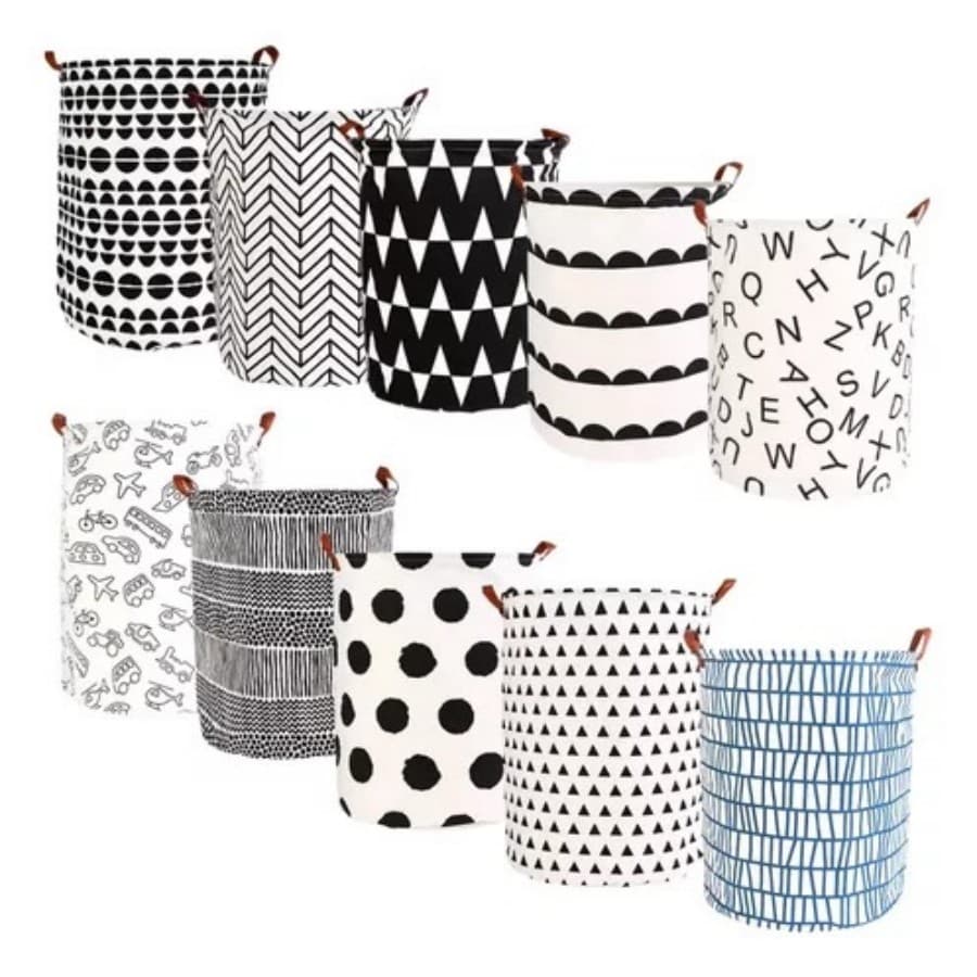 Cesto Organizador Multiuso Tecido Dobrável Roupa Brinquedos desenho diversos