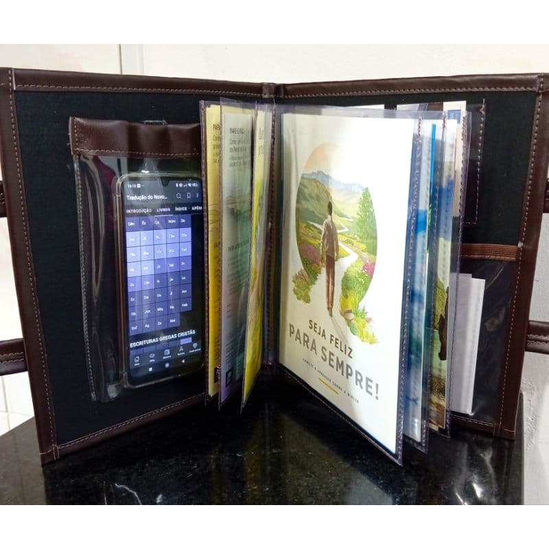 Pasta JW com alças de mão ou ombro / Campo / Ministério / Pregação / TJ