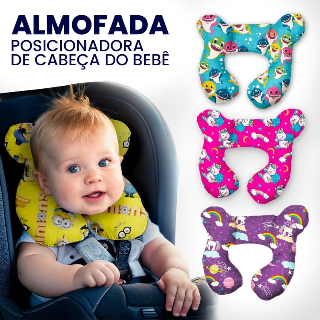 Almofada Para Pescoço Com Apoio Cabeça Bebe Cadeirinha