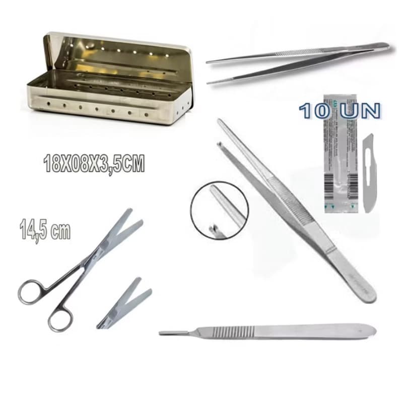 Kit De Dissecação 6 Peças Para Alunos e Profissionais