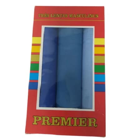 CAIXA COM 3 LENÇOS PREMIER  AZUL .
