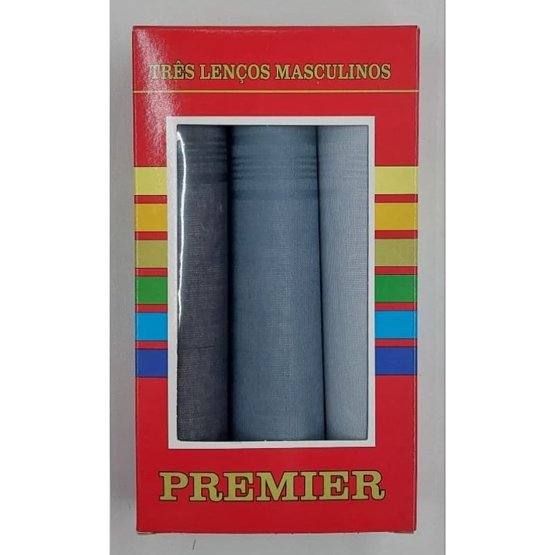 CAIXA COM 3 LENÇOS PREMIER CINZA .