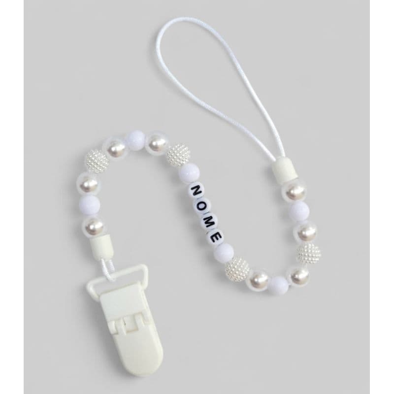 Prendedor de chupeta para batizado personalizado com o nome do Bebê (nomes com até 10 letras)
